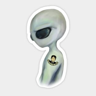 alien tattoo Sticker